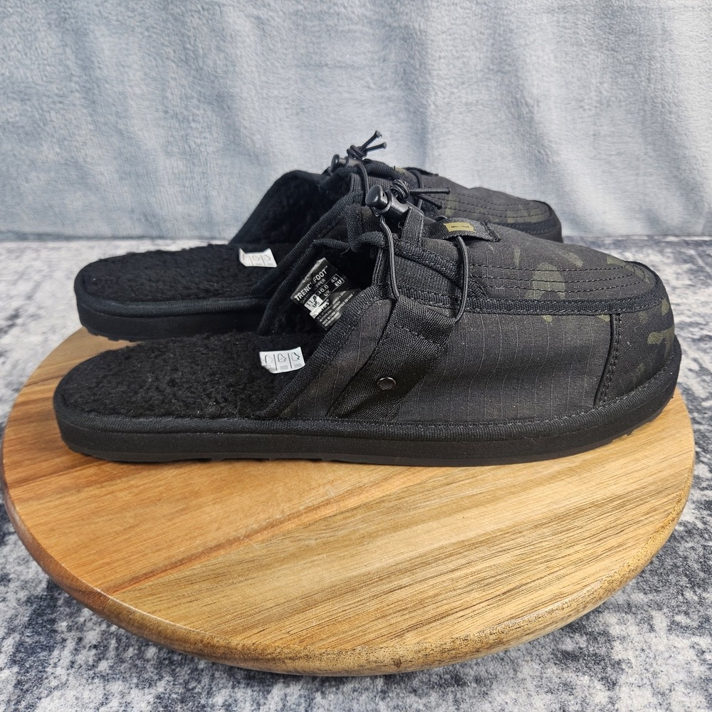 Viktos Trenchfoot Sherpa Slipper Shoes Mens 11 Black Camo Fleece Mule Winter